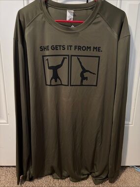 PARAGON Olive Green Shirt with “she gets it from me”